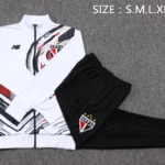 Conjunto Completo Ropa Deportiva Con Cremallera Larga São Paulo 2025 2026 Blanco Negro