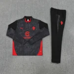 Conjunto Completo Sudadera Entrenamiento AC Milan 2025 2026 Negro Rojo