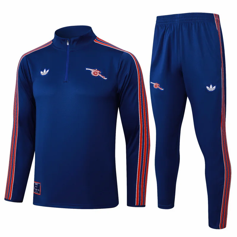 Conjunto Completo Sudadera Entrenamiento Arsenal 2025 2026 Azul Marino Rojo Arsenal Conjunto 2025 2026 Azul - Maglia Arsenal | tiendasdefutboles