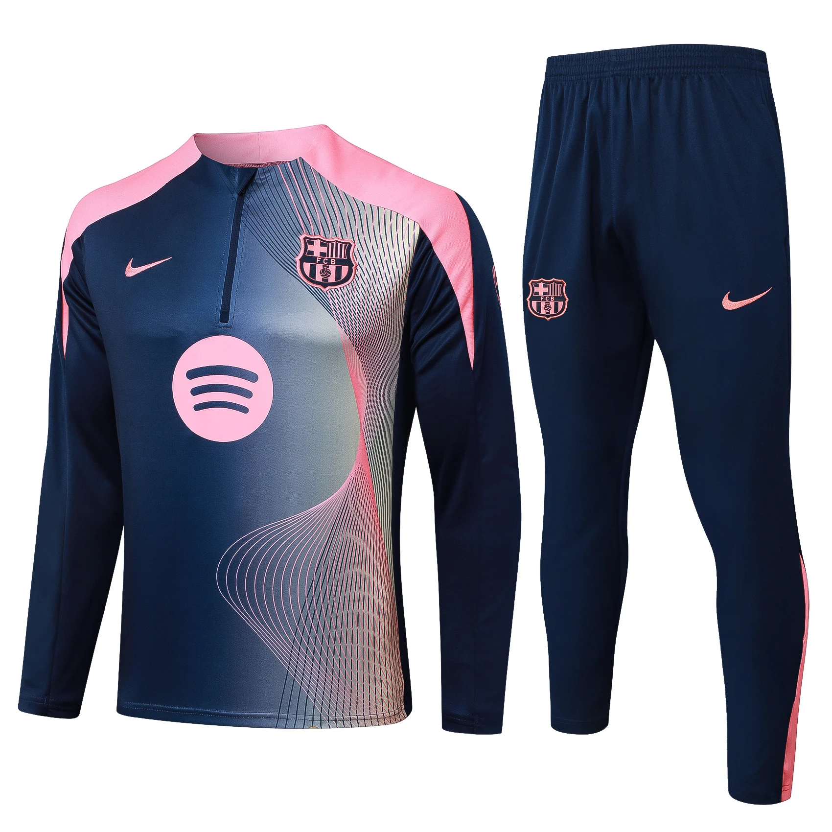 Conjunto Completo Sudadera Entrenamiento Barcelona 2025 2026 Azul Marino I Rosa FC Barcelona Conjunto 2025 2026 Azul - Tuta FC Barcelona | tiendasdefutboles