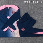 Conjunto Completo Sudadera Entrenamiento Barcelona 2025 2026 Azul Marino I Rosa