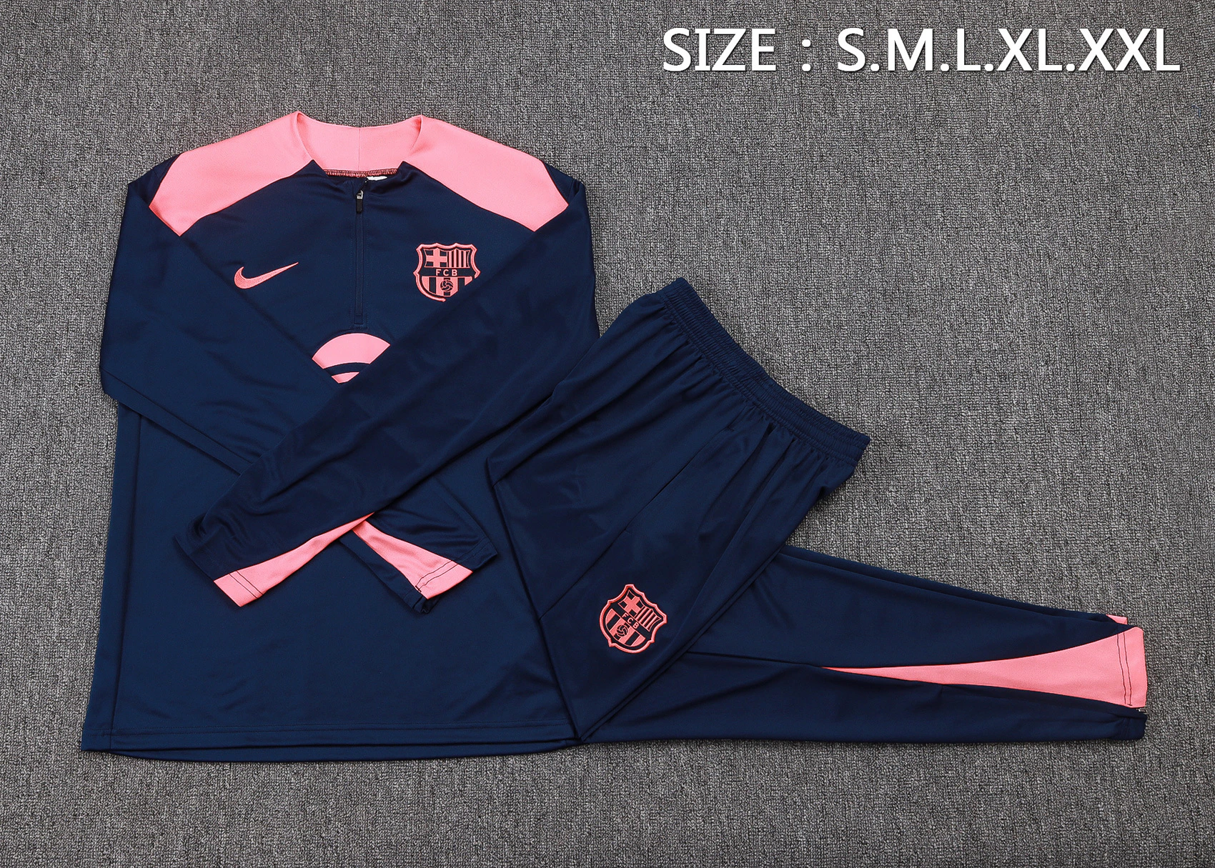 Conjunto Completo Sudadera Entrenamiento Barcelona 2025 2026 Azul Marino Rosa FC Barcelona Conjunto 2025 2026 Azul - Tuta FC Barcelona | tiendasdefutboles
