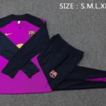 Conjunto Completo Sudadera Entrenamiento Barcelona 2025 2026 Purpura Azul Marino