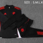 Conjunto Completo Sudadera Entrenamiento Bayern Múnich 2025 2026 Negro Rojo
