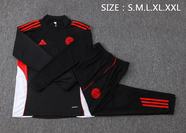 Conjunto Completo Sudadera Entrenamiento Bayern Múnich 2025 2026 Negro Rojo Bayern Múnich Conjunto 2025 2026 Negro - Tuta Bayern Múnich | tiendasdefutboles