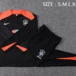 Conjunto Completo Sudadera Entrenamiento Brasil 2026 Negro Naranja