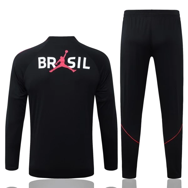 Conjunto Completo Sudadera Entrenamiento Brasil 2026 Negro Rosa Brasil Conjunto 2026 Negro - Brasil Barata | tiendasdefutboles