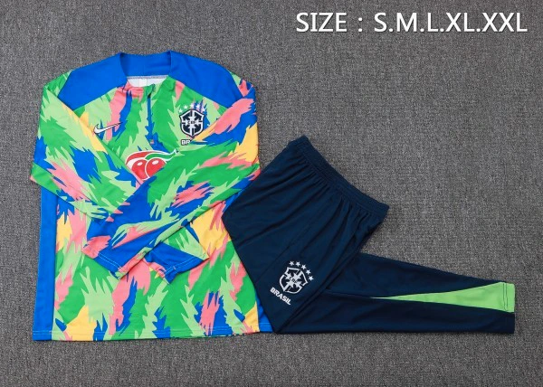 Conjunto Completo Sudadera Entrenamiento Brasil 2026 Verde Negro Brasil Conjunto 2026 Verde - Brasil Barata | tiendasdefutboles
