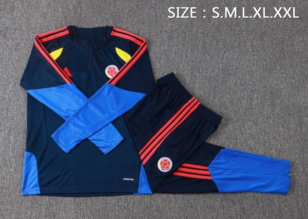 Conjunto Completo Sudadera Entrenamiento Colombia 2026 Azul Amarillo Colombia Conjunto 2026 Azul - Colombia Barata | tiendasdefutboles