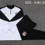 Conjunto Completo Sudadera Entrenamiento Corinthians Paulista 2025 2026 Blanco Negro