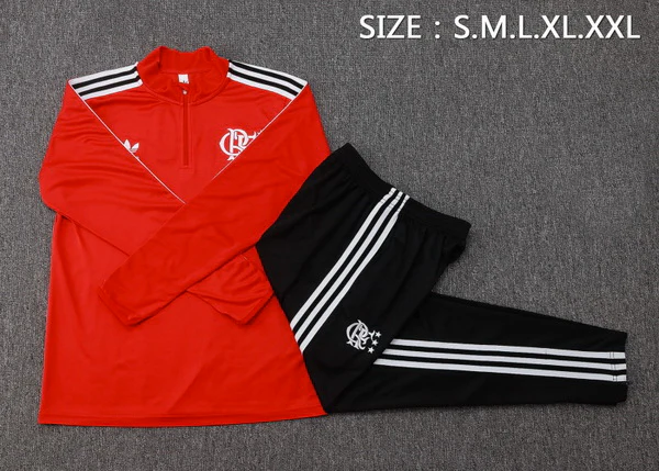Conjunto Completo Sudadera Entrenamiento Flamengo 2025 2026 Rojo Flamengo Conjunto 2025 2026 Rojo - Maglia Flamengo | tiendasdefutboles