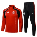 Conjunto Completo Sudadera Entrenamiento Flamengo 2025 2026 Gris Rojo