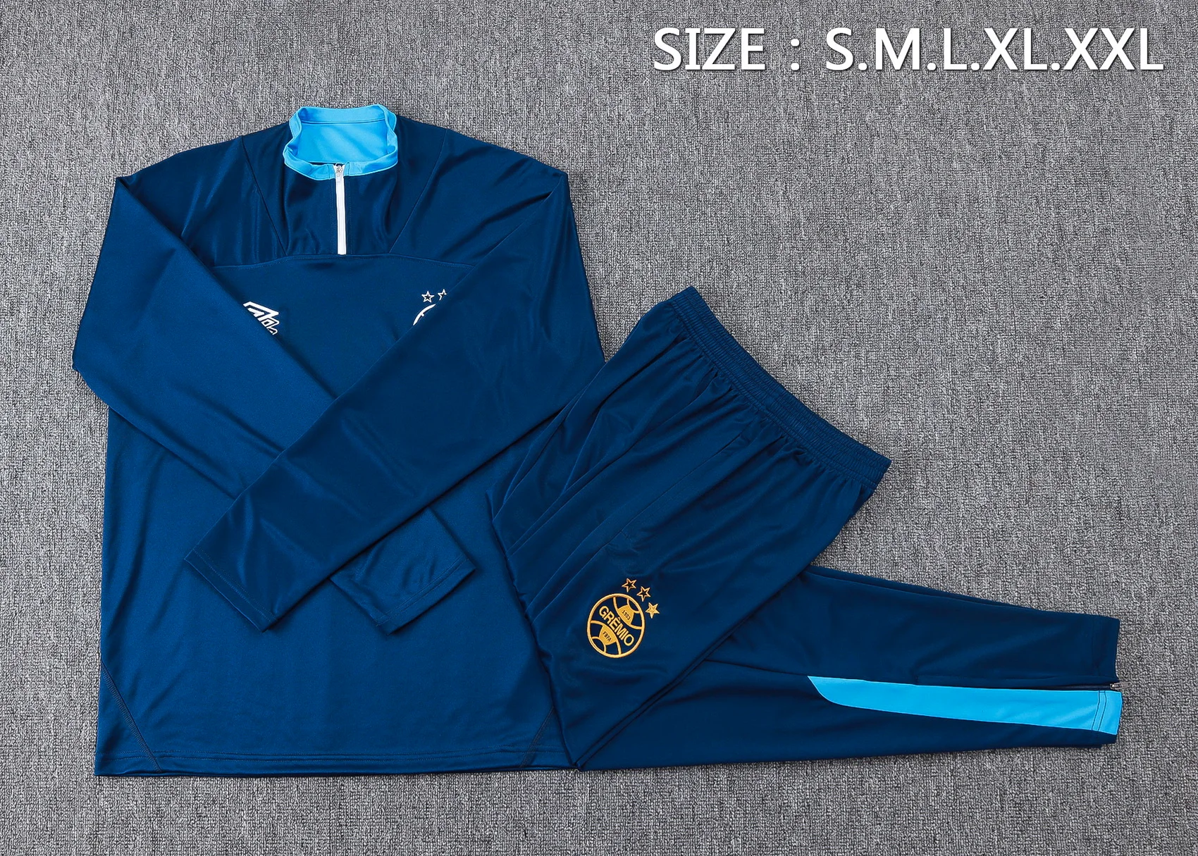Conjunto Completo Sudadera Entrenamiento Grêmio 2025 2026 Azul Grêmio FBPA Conjunto 2025 2026 Azul - Tuta Grêmio FBPA | tiendasdefutboles