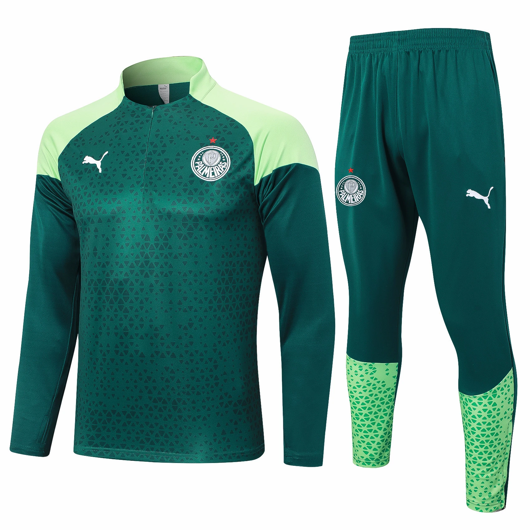 Conjunto Completo Sudadera Entrenamiento Internacional 2025 2026 Verde SE Palmeiras Conjunto 2025 2026 Verde - Tuta SE Palmeiras | tiendasdefutboles