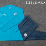 Conjunto Completo Sudadera Entrenamiento Manchester City 2024 2025 Azul Gris