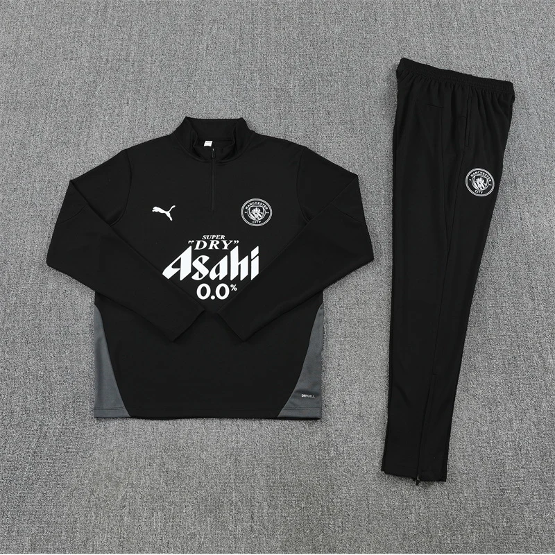 Conjunto Completo Sudadera Entrenamiento Manchester City 2025 2026 Negro Blanco Manchester City Conjunto 2025 2026 Negro - Maglia Manchester City | tiendasdefutboles