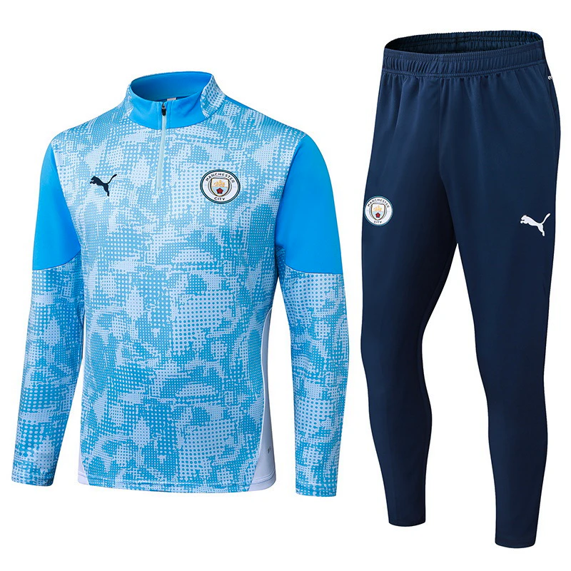 Conjunto Completo Sudadera Entrenamiento Manchester City 2025 2026 Azul Gris Manchester City Conjunto 2025 2026 Azul - Maglia Manchester City | tiendasdefutboles
