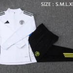 Conjunto Completo Sudadera Entrenamiento Manchester United 2025 2026 Blanco Negro