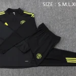 Conjunto Completo Sudadera Entrenamiento Manchester United 2025 2026 Negro Amarillo