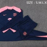 Conjunto Completo Sudadera Entrenamiento Niños Barcelona 2025 2026 Azul Marino Rosa
