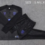 Conjunto Completo Sudadera Entrenamiento Niños Barcelona 2025 2026 Negro I Purpura