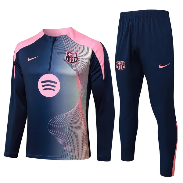 Conjunto Completo Sudadera Entrenamiento Niños Barcelona 2025 2026 Azul Marino I Rosa FC Barcelona Niños Conjunto 2025 2026 Azul - Equipacion Fc Barcelona Niños | tiendasdefutboles