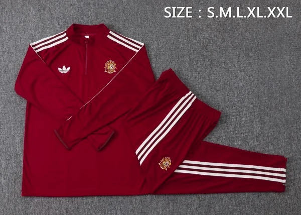 Conjunto Completo Sudadera Entrenamiento Niños España 2026 Borgona España Niños Conjunto 2026 - España Niños Barata | tiendasdefutboles