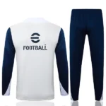 Conjunto Completo Sudadera Entrenamiento Niños Inter Milán 2025 2026 Blanco Azul