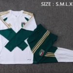 Conjunto Completo Sudadera Entrenamiento Niños Italia 2026 Blanco Verde