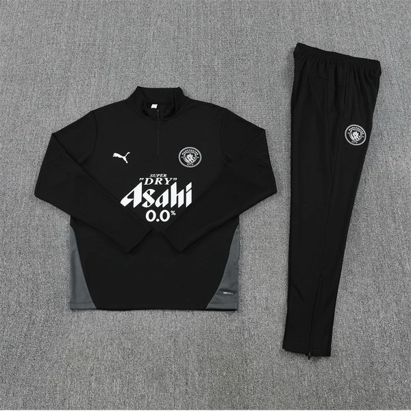 Conjunto Completo Sudadera Entrenamiento Niños Manchester City 2025 2026 Negro Blanco Manchester City Niños Conjunto 2025 2026 Negro - Equipacion Manchester City Niños | tiendasdefutboles
