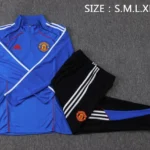 Conjunto Completo Sudadera Entrenamiento Niños Manchester United 2025 2026 Azul Negro