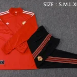 Conjunto Completo Sudadera Entrenamiento Niños Manchester United 2025 2026 Negro Rojo