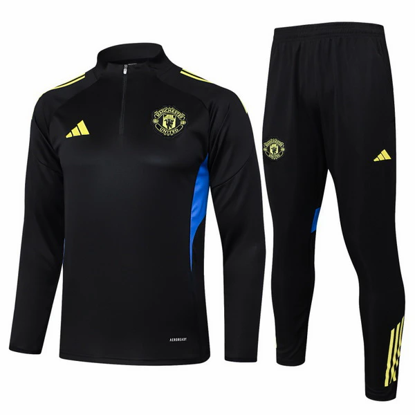 Conjunto Completo Sudadera Entrenamiento Niños Manchester United 2025 2026 Negro Amarillo Manchester United Niños Conjunto 2025 2026 Negro - Equipacion Manchester United Niños | tiendasdefutboles