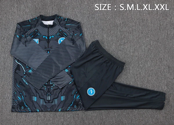 Conjunto Completo Sudadera Entrenamiento Niños Napoli 2025 2026 Gris Negro SSC Napoli Niños Conjunto 2025 2026 Gris - Tuta SSC Napoli Niños | tiendasdefutboles