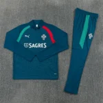 Conjunto Completo Sudadera Entrenamiento Niños Portugal 2026 Verde Rojo