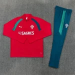 Conjunto Completo Sudadera Entrenamiento Niños Portugal 2026 Rojo Verde