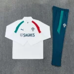 Conjunto Completo Sudadera Entrenamiento Niños Portugal 2026 Blanco Verde Rojo
