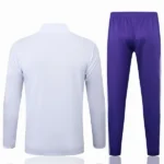 Conjunto Completo Sudadera Entrenamiento Niños Real Madrid 2025 2026 Blanco Purpura