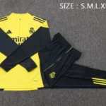Conjunto Completo Sudadera Entrenamiento Niños Real Madrid 2025 2026 Amarillo Negro