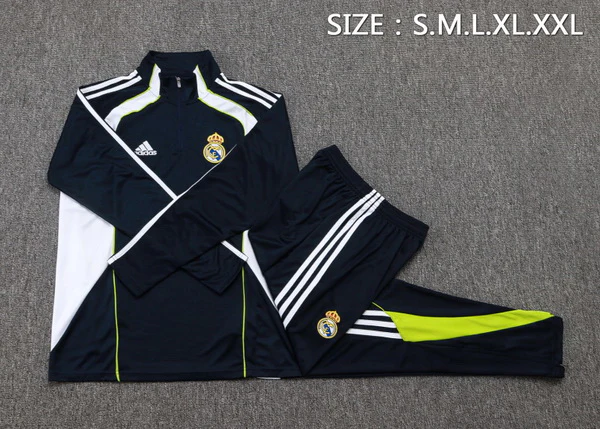 Conjunto Completo Sudadera Entrenamiento Niños Real Madrid 2025 2026 Negro I Blanco Real Madrid Niños Conjunto 2025 2026 Negro - Tuta Real Madrid Niños | tiendasdefutboles
