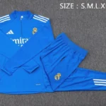 Conjunto Completo Sudadera Entrenamiento Niños Real Madrid 2025 2026 Azul Blanco