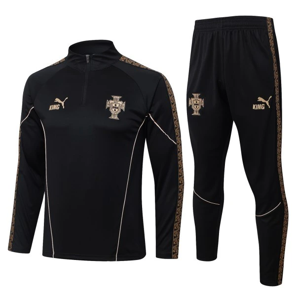 Conjunto Completo Sudadera Entrenamiento Portugal 2026 Negro Amarillo Portugal Conjunto 2026 Negro - Portugal Barata | tiendasdefutboles