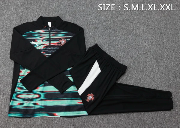 Conjunto Completo Sudadera Entrenamiento Portugal 2026 Verde Negro Portugal Conjunto 2026 Verde - Portugal Barata | tiendasdefutboles