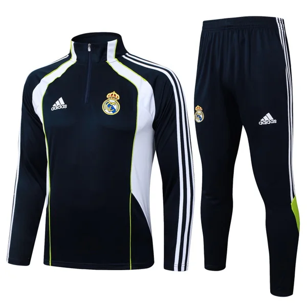 Conjunto Completo Sudadera Entrenamiento Real Madrid 2025 2026 Negro Blanco Real Madrid Conjunto 2025 2026 Negro - Maglia Real Madrid | tiendasdefutboles