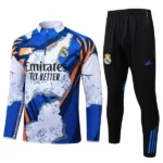 Conjunto Completo Sudadera Entrenamiento Real Madrid 2025 2026 Azul Blanco Negro