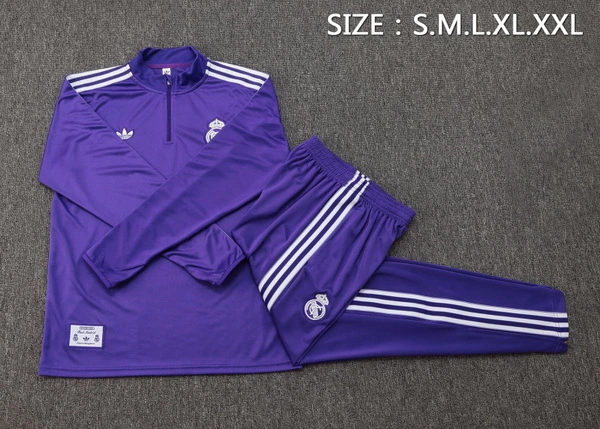 Conjunto Completo Sudadera Entrenamiento Real Madrid 2025 2026 Purpura Real Madrid Conjunto 2025 2026 Púrpura - Maglia Real Madrid | tiendasdefutboles