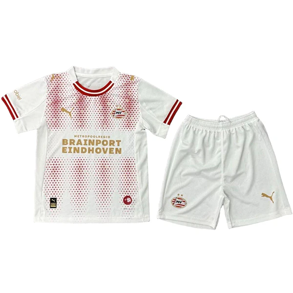 Cuarta Conjunto De Niños Eindhoven 2025 2026 Blanco PSV Eindhoven Niños Conjunto 2025 2026 cuarta Blanco - PSV Eindhoven Niños Barata | tiendasdefutboles