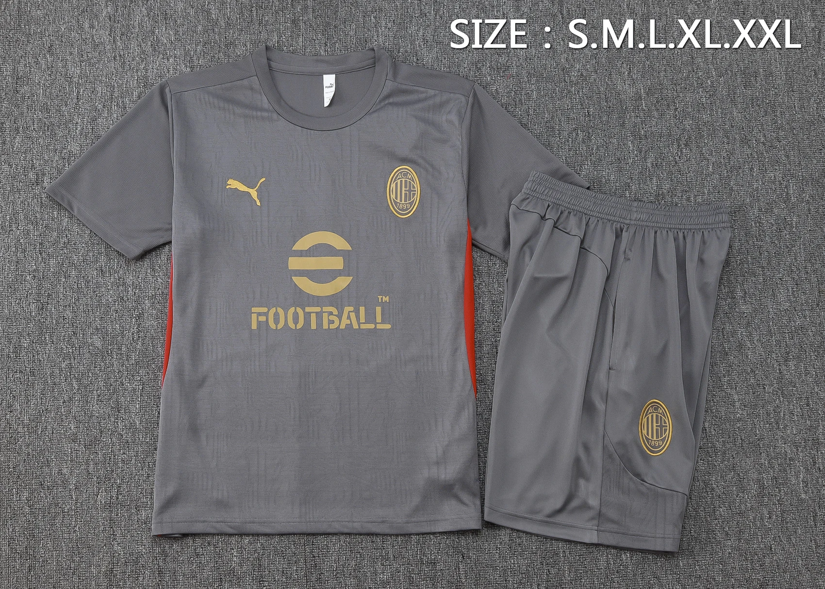 Entrenamiento Conjunto Completo AC Milan 2024 2025 Gris AC Milan Conjunto 2024 2025 Gris - Maglia Ac Milan | tiendasdefutboles