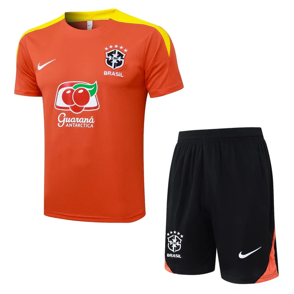 Entrenamiento Conjunto Completo Brasil 2026 Naranja Negro Brasil Conjunto 2026 Naranja - Brasil Barata | tiendasdefutboles