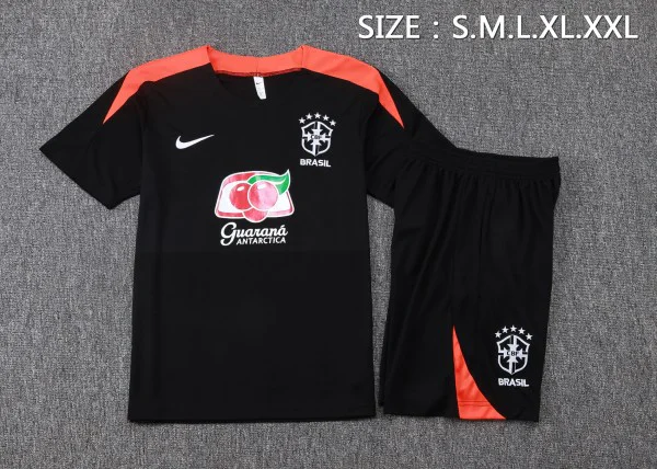 Entrenamiento Conjunto Completo Brasil 2026 Negro Naranja Brasil Conjunto 2026 Negro - Brasil Barata | tiendasdefutboles